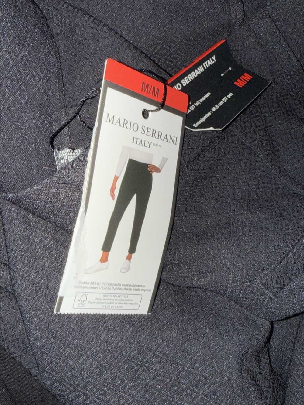Mario Serrani Black Textured Chinos